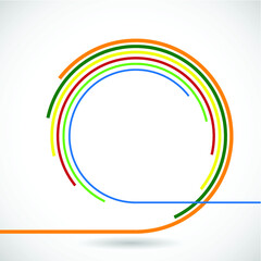 Fototapeta premium Lines in Circle Form . Vector Illustration .Technology Logo . 