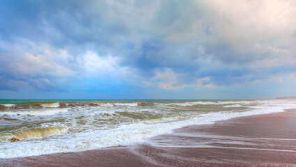 Storm clouds over the Mediterranean sea in winter
