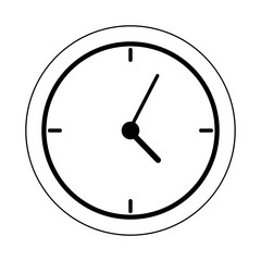 round clock time isolated icon line style