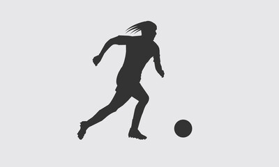 Female football player vector illustration.