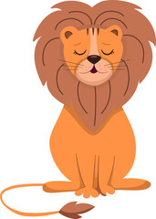 Cartoon lion. Vector character for children's design.