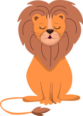 Cartoon lion. Vector character for children's design.