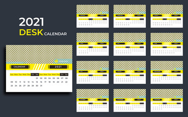 Desk calendar 2021 Premium Vector, Desk calendar for 2021
