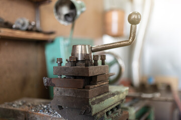 A part of the old lathe machine