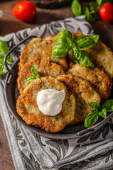 Potato pancakes with garlic and herbs