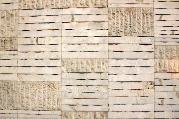 Square shaped stone wall background,close up taken
