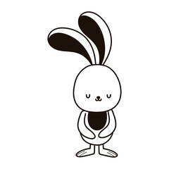 cute rabbit animal cartoon isolated icon line style