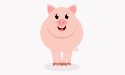 cartoon pig on a white background