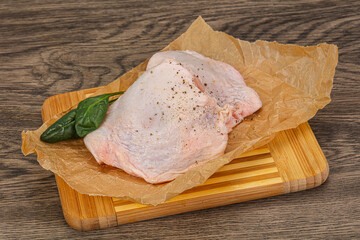 Raw chicken hip with spices