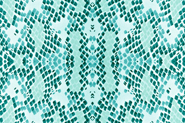 Cobra Watercolor Pattern. 