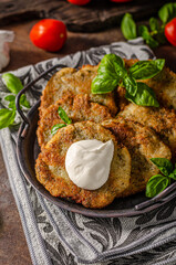 Potato pancakes with garlic and herbs