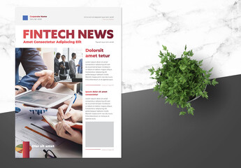 Business Newsletter with Light Red Accents