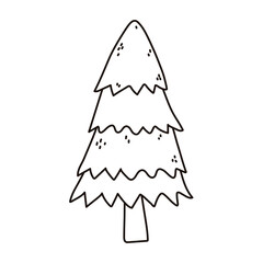 pine tree forest botanical isolated icon line style