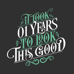 It took 1 years to look this good - 1 Birthday and 1 Anniversary celebration with beautiful calligraphic lettering design.
