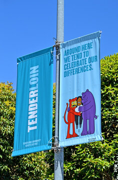 Sunday Streets Tenderloin aka  lgbt gender equality event on April 30, 2017 in San Francisco, USA. It is free neighborhood entertainment city Street car-free festival.