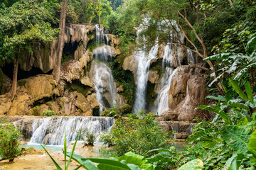 Tat Kuang Si, Wasserfall bei Luang Prabang in Laos.