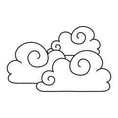 clouds sky climate cartoon isolated icon line style