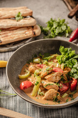 Spicy curry with meat and vegetable