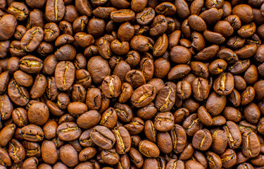Medium roasted coffee beans background