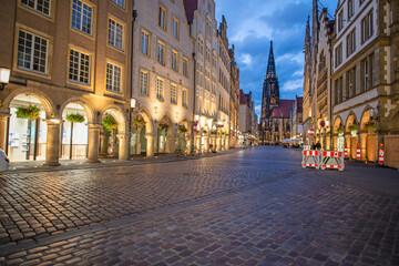 Münster, Altstadt in den Abendstunden