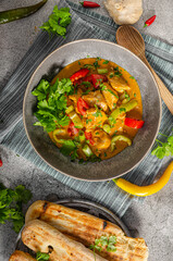Spicy curry with meat and vegetable