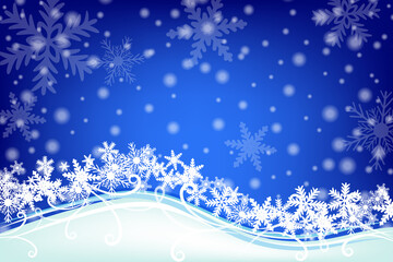 Winter blue design background with snowflakes. Vector illustration.
