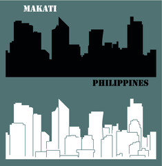 Naklejka premium Makati, Philippines skyline