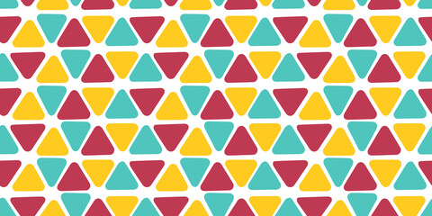 Multi-colored geometric pattern on a white background.