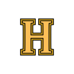 high school, letter, emblem icon. Element of education illustration. Signs and symbols can be used for web, logo, mobile app, UI, UX on white background