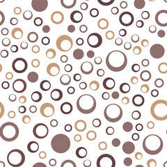 Seamless pattern of repeating circles of different sizes in beige tones. Vector EPS 10