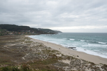 view of the beach of Barrañan, Galicia, on the atlantic coast