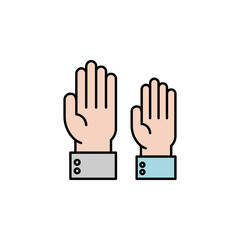 hands, man, gestures icon. Element of education illustration. Signs and symbols can be used for web, logo, mobile app, UI, UX on white background