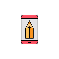 Obraz premium learning, app, smartphone icon. Element of education illustration. Signs and symbols can be used for web, logo, mobile app, UI, UX on white background