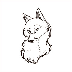 vector illustration of a fox