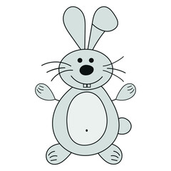 Hare on a white background