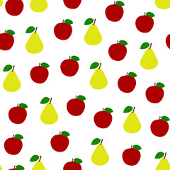Pattern with apples and pears