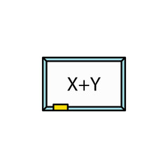 blackboard, eraser, equation icon. Element of education illustration. Signs and symbols can be used for web, logo, mobile app, UI, UX on white background