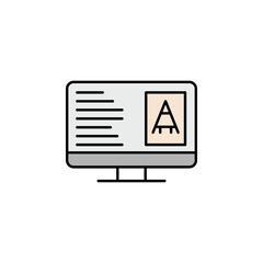 computer, lesson icon. Element of education illustration. Signs and symbols can be used for web, logo, mobile app, UI, UX on white background