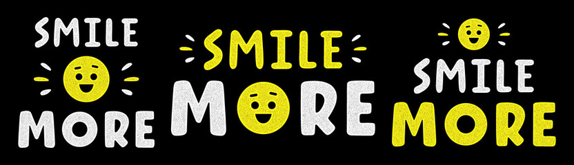 Retro lettering. Vintage typography. Smile more. Quote for banner.