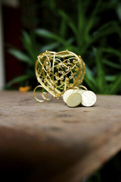 Las Arras or Wedding Arras used in Filipino Traditional Wedding with 13 coins inside that represents 13 words.