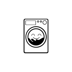 washing machine icon. wash machine laundry service