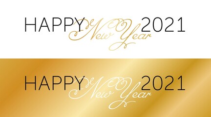 Beautiful elegant text design of happy new year. vector illustration