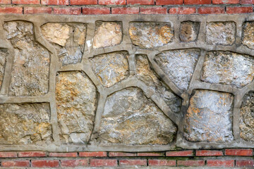 Rock wall made with cement,close up taken and empty