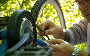 Care and repair the bike outdoors
