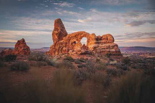 Turret arch in the morning at Arches National park