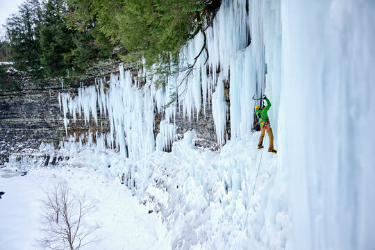 Ice Climbing Salmon River Falls, New York