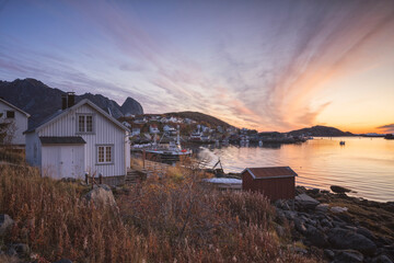 surroundings of the typical Norwegian village of Hamn√∏y