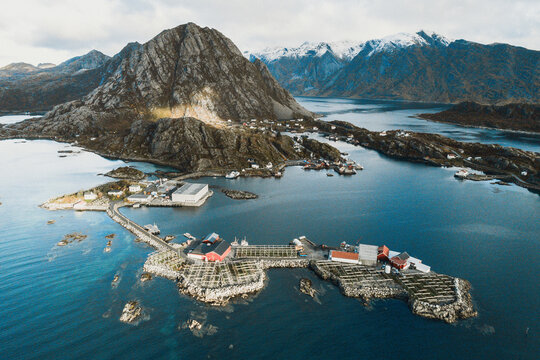 cod drying rooms of the Sund village in Lofoten