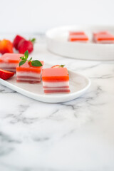 Strawberry Gelatin Squares 