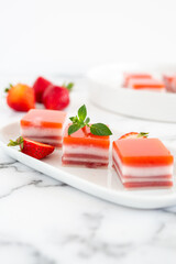 Strawberry Gelatin Squares 